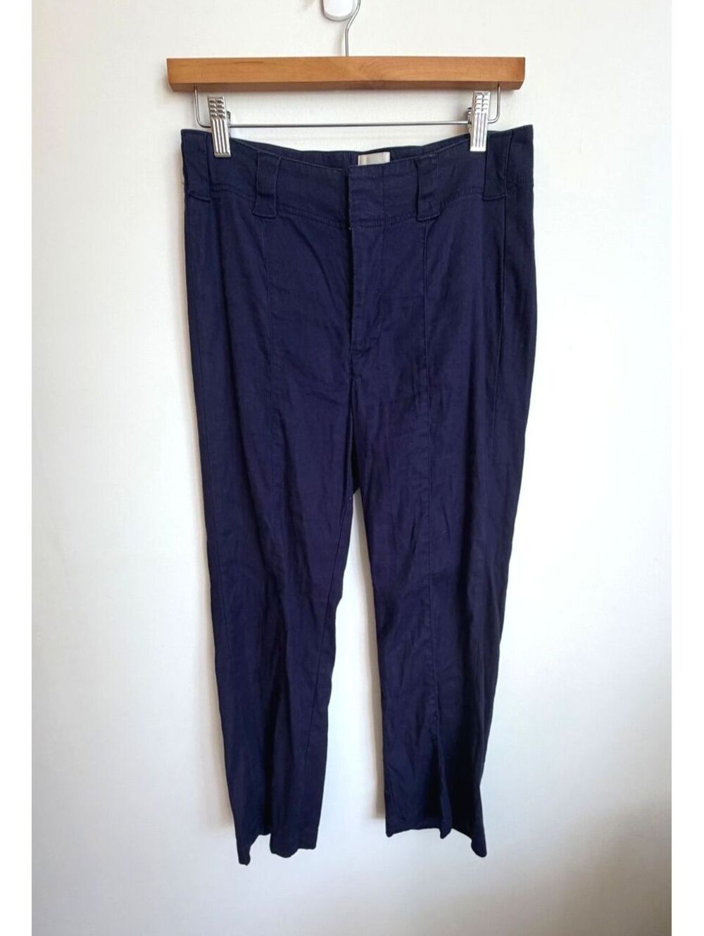 Maeve Linen Blend Trouser Pants | Size 27 | Navy Indigo Blue